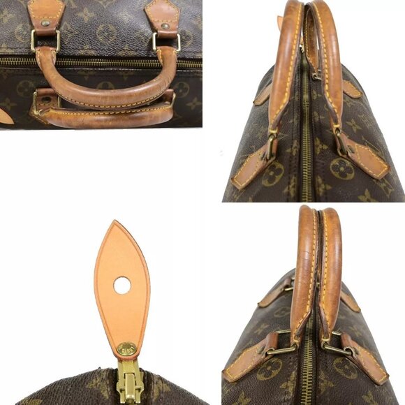 LOUIS VUITTON Speedy 30 Travel Hand Bag Monogram Leather Brown - Picture 6 of 16